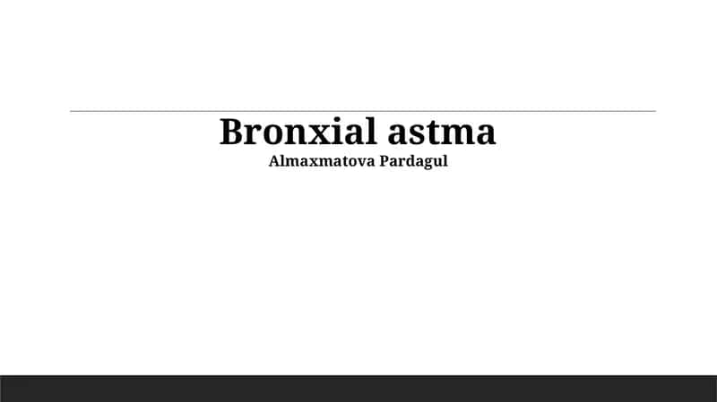 Bronxial astma 1
