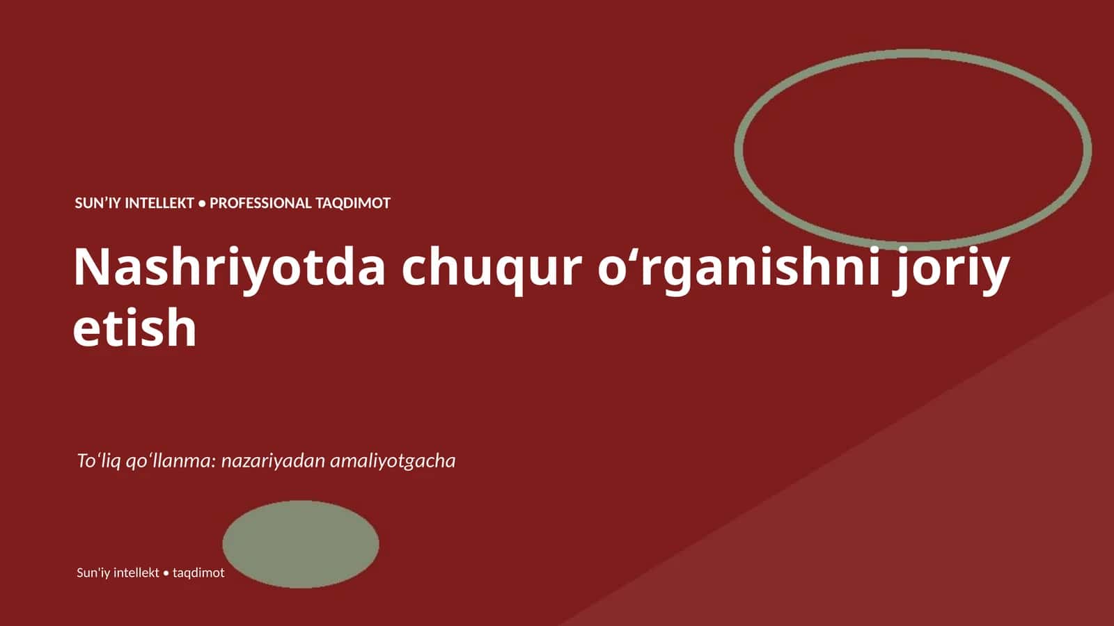 SUNʼIY INTELLEKT • PROFESSIONAL TAQDIMOT 1