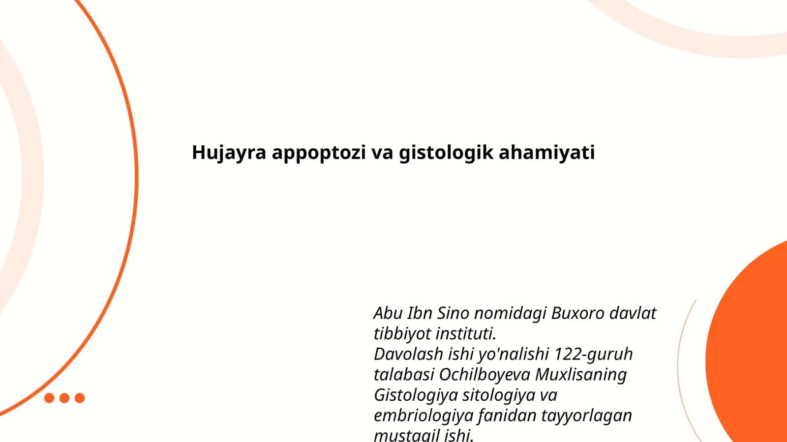 Hujayra appoptozi va gistologik ahamiyati 1