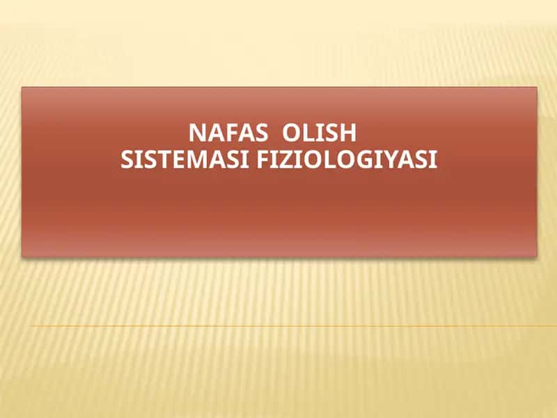Nafasolish sistemasifiziologiyasi 1