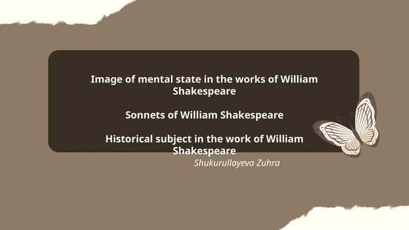 Image of mental state in the works of William Shakespeare 1