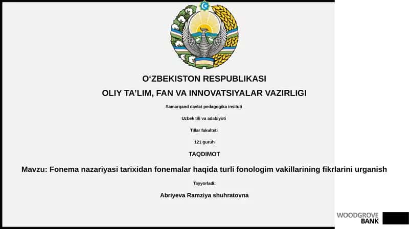 Fonema nazariyasi tarixidan fonemalar haqida turli fonologim vakillarining fikrlarini urganish 1