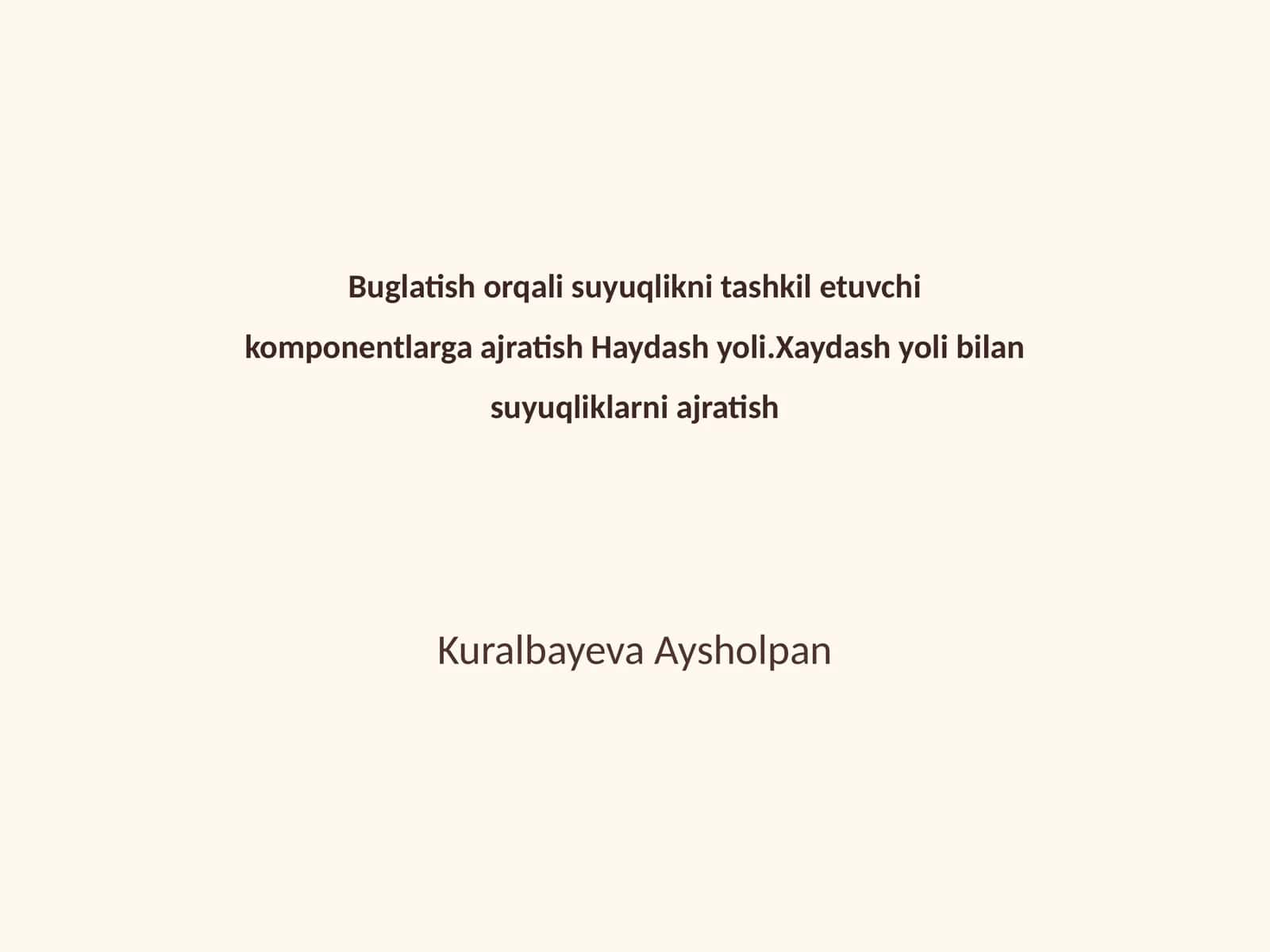 Xaydash yoli bilan suyuqliklarni ajratish 1