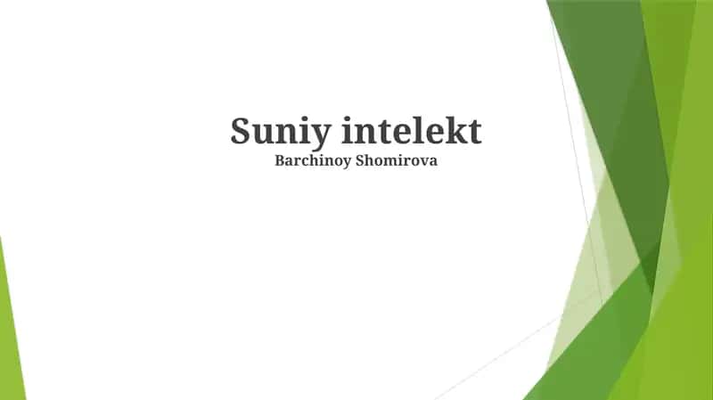 Suniy intelekt 1