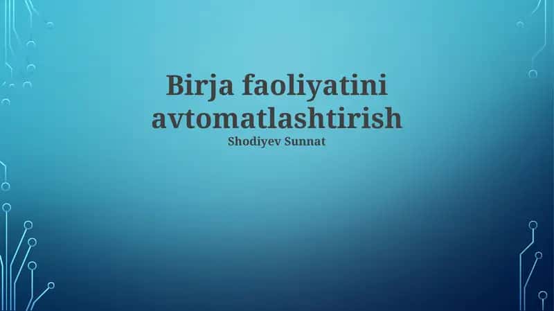 Avtomatlashtirilgan Fond Birjalarining Afzalliklari 1