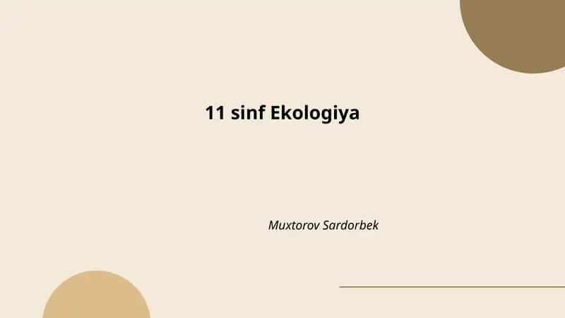11 sinf Ekologiya 1