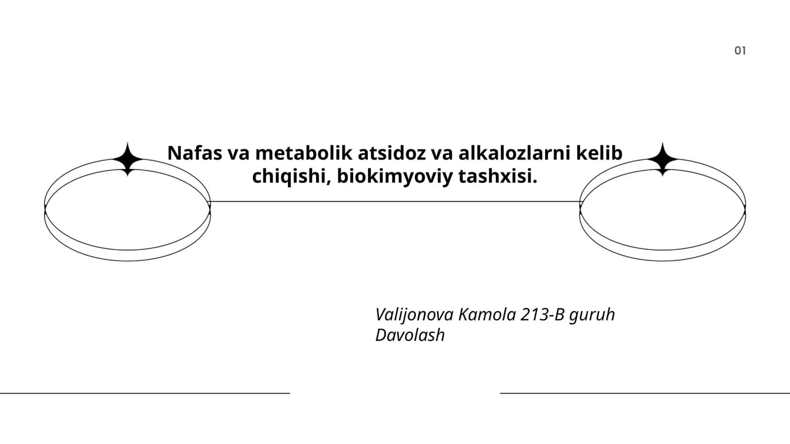 Nafas va metabolik atsidoz va alkalozlarni kelib chiqishi, biokimyoviy tashxisi 1