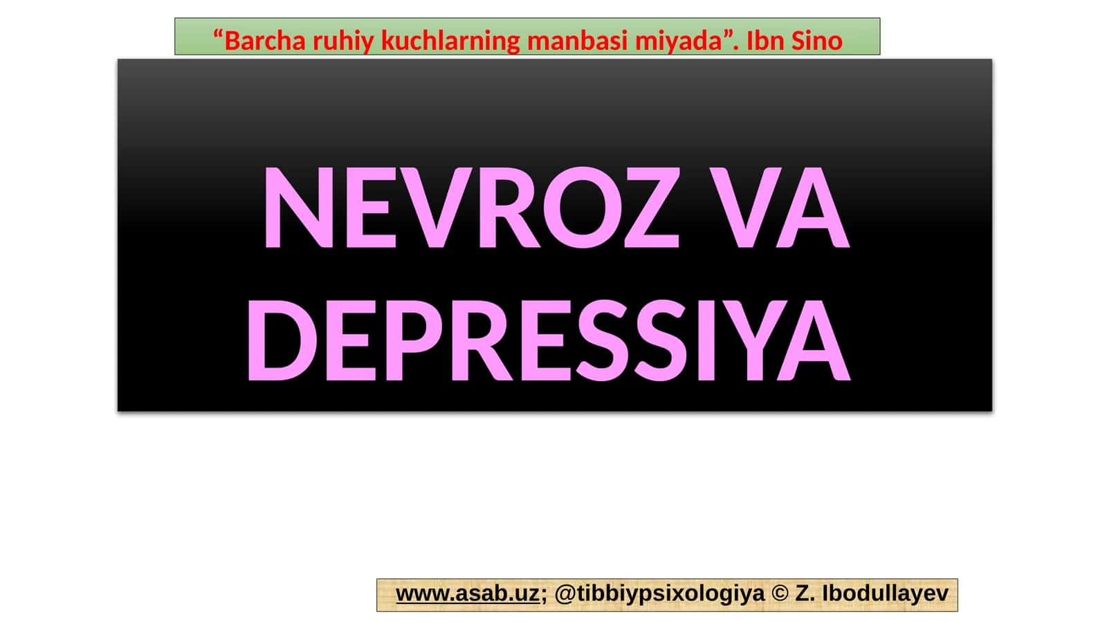 NEVROZ VA DEPRESSIYA 1