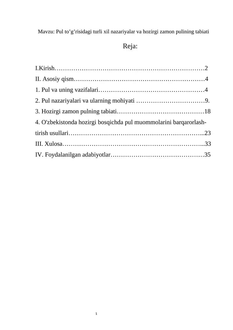 Iqtisodiy islohotlar 1