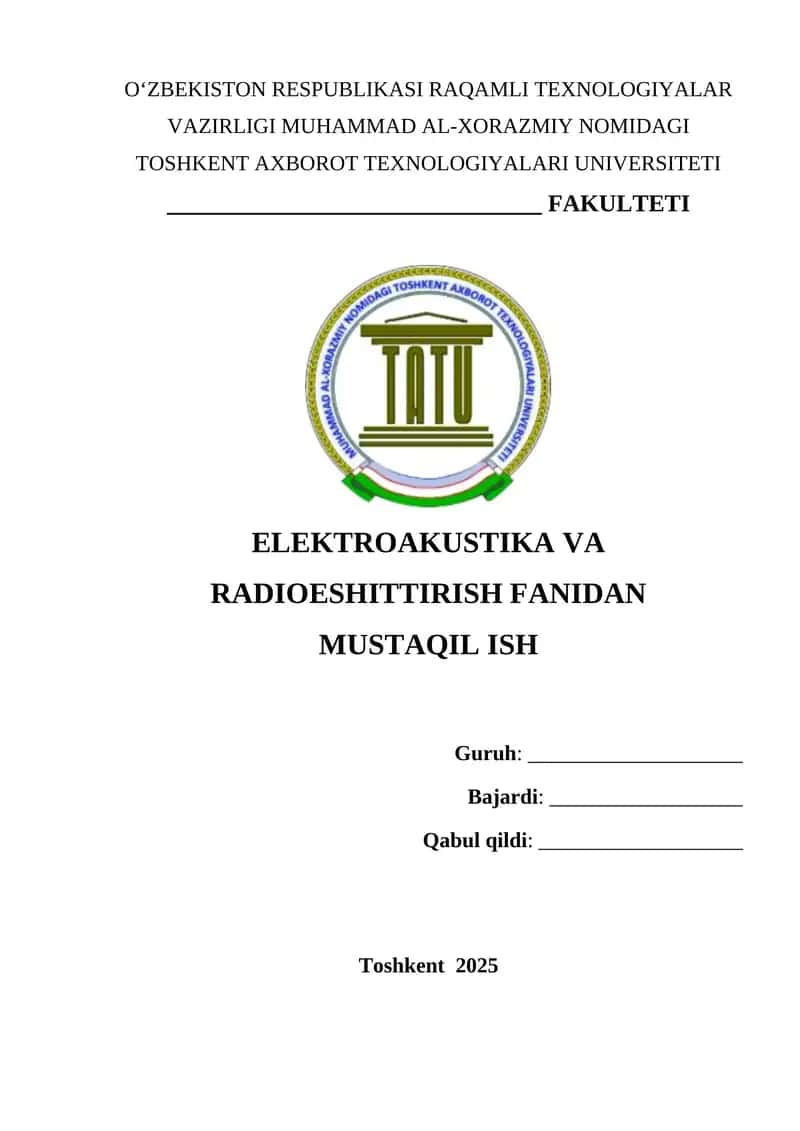 Oʼzbekiston respublikasida radioeshittirish tizimining bugungi kundagi holati 1