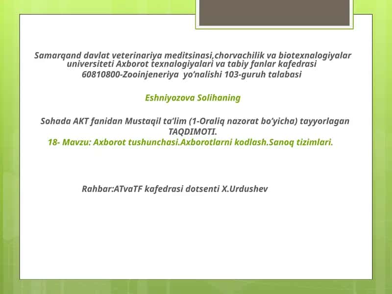Axborottushunchasi 1