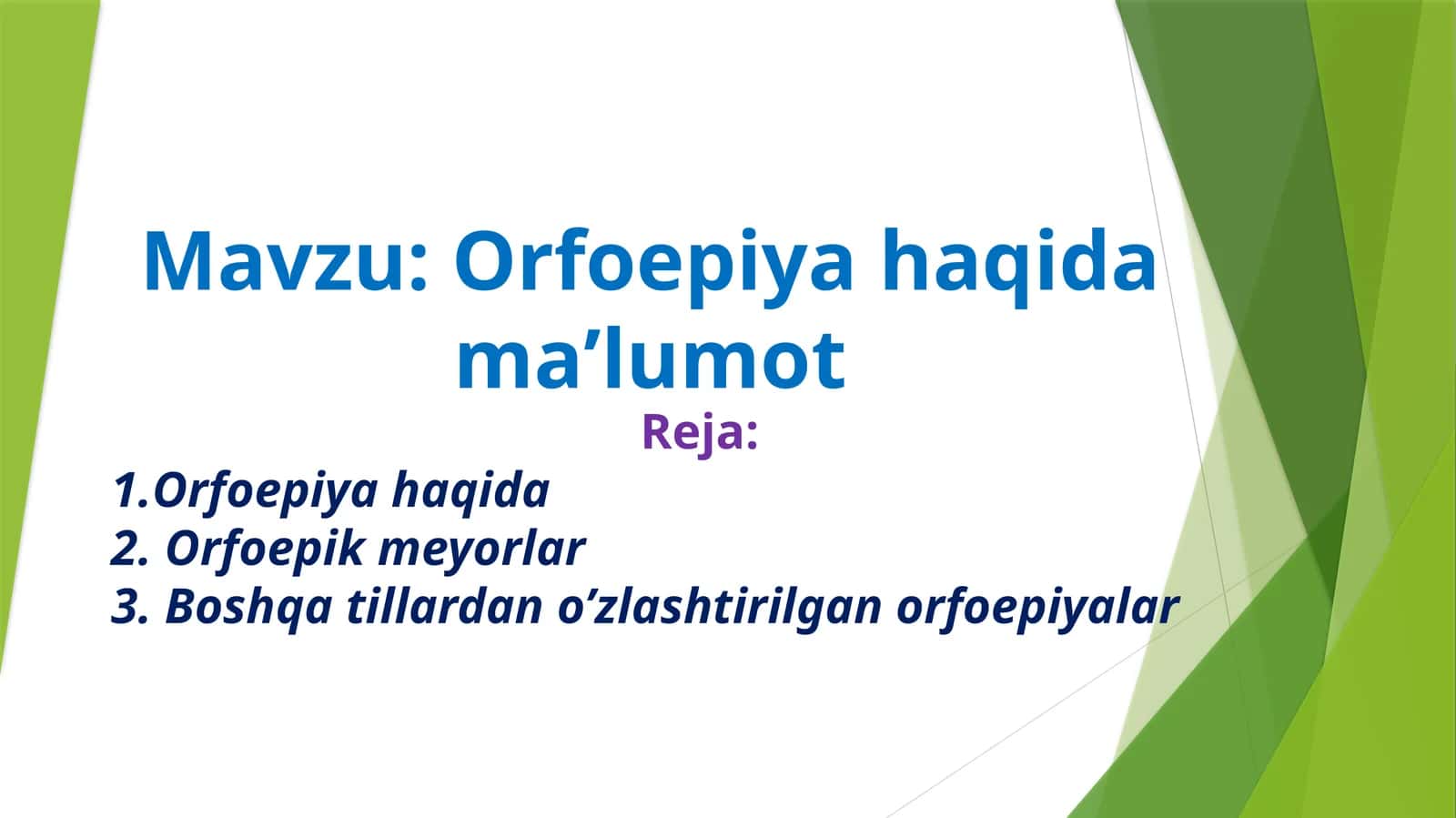 Orfoepiya haqida maʼlumot 1