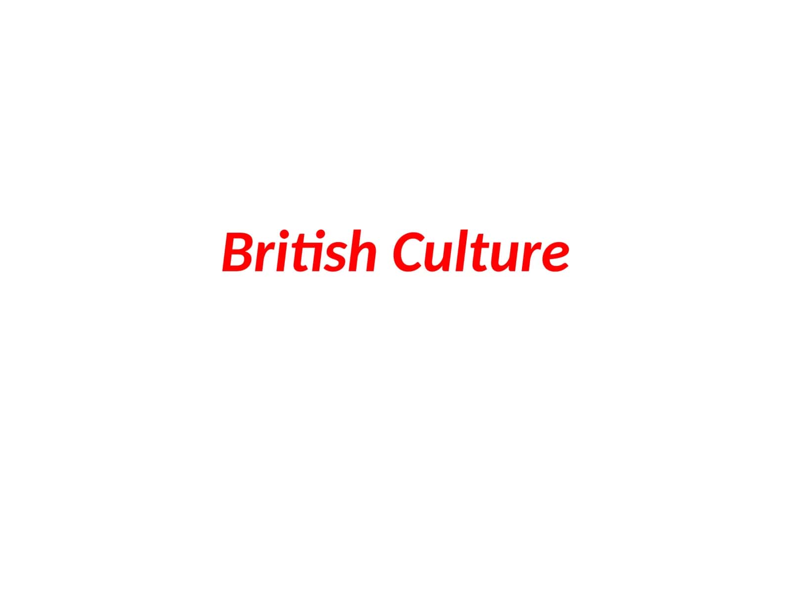 British Culture 1