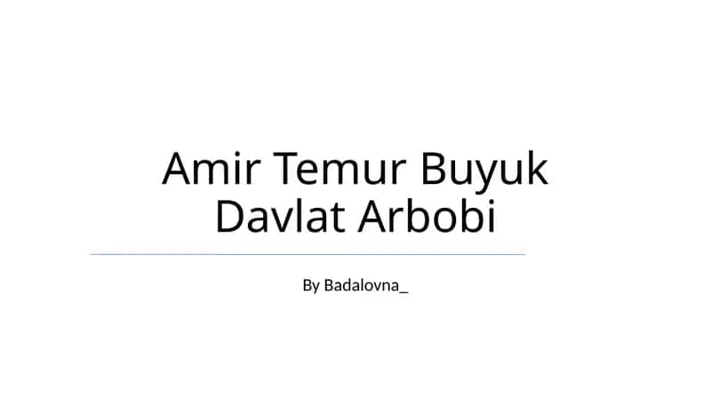 Amir Temur Buyuk Davlat Arbobi 1