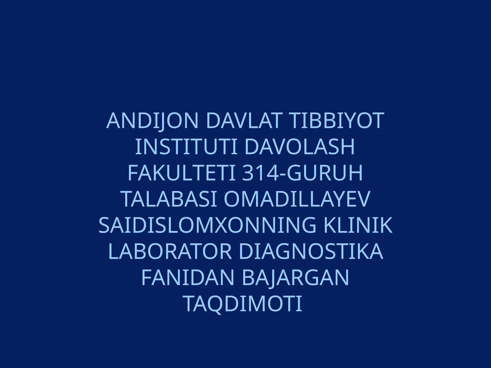 Gan tahlili qonning bioximik tarkibi 1