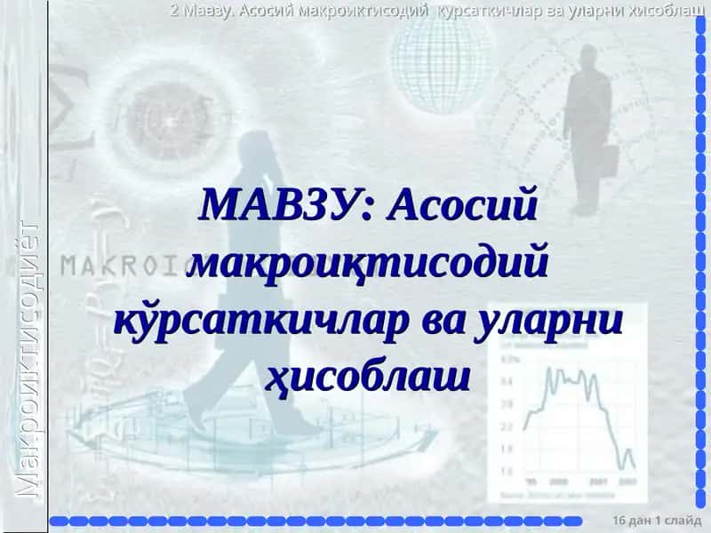 Асосий макроиқтисодий кўрсаткичлар ва уларниҳисоблаш 1