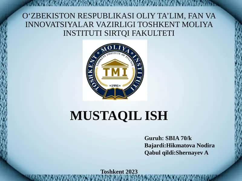 Adabiyotlar va xujjatlarni o'rganish 1