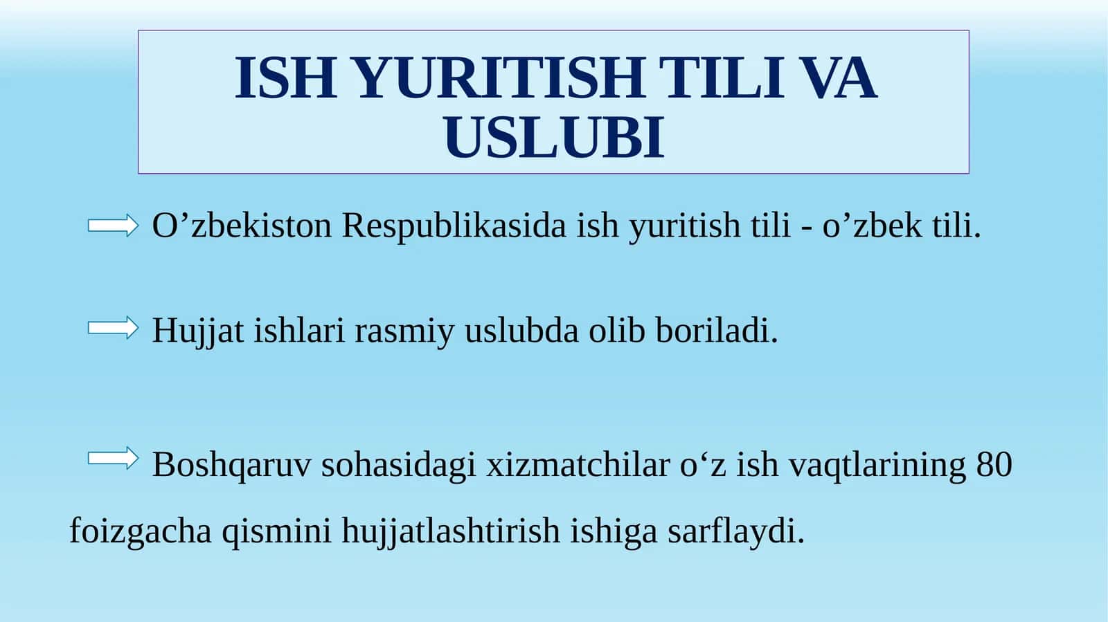 ISH YURITISH TILI VA USLUBI 1