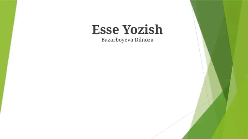 Esse Yozish 1