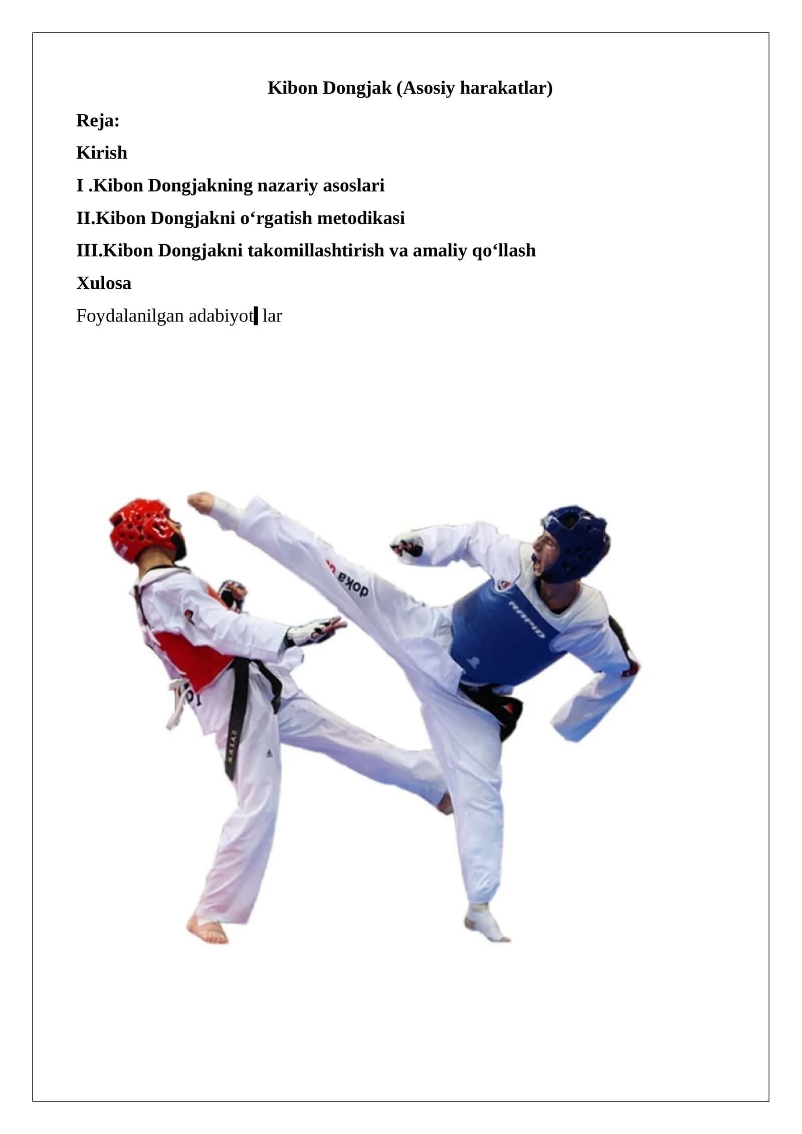 Kibon Dongjak (Asosiy harakatlar) 1