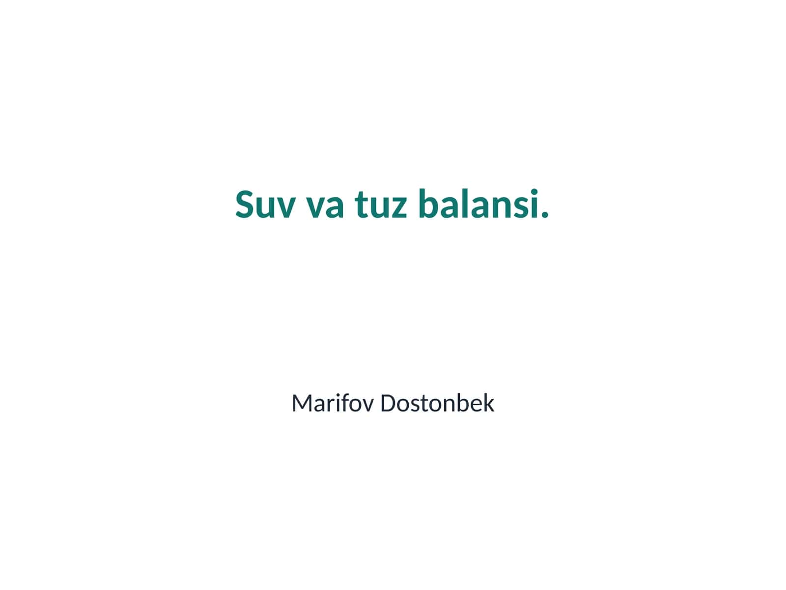 Suv va tuz balansi 1