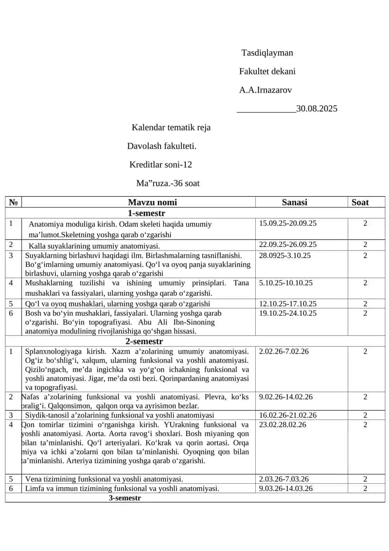 Kalendar tematik reja 1