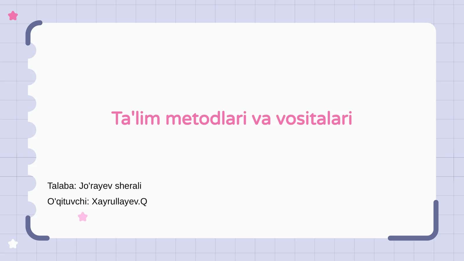 Ta'lim metodlari va vositalari 1