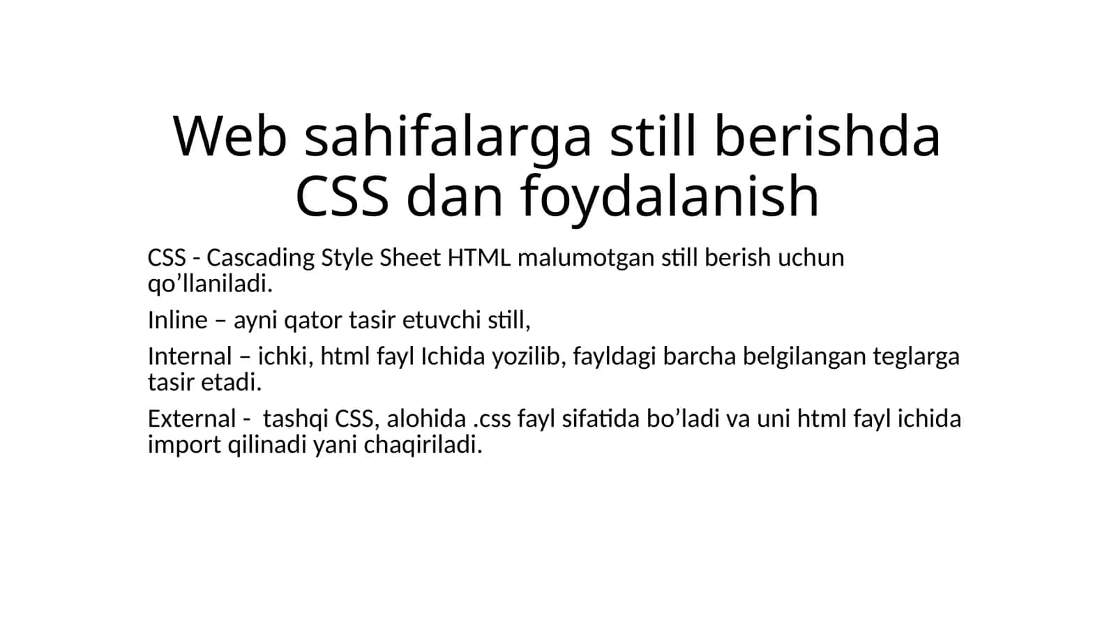 CSS dan foydalanish 1