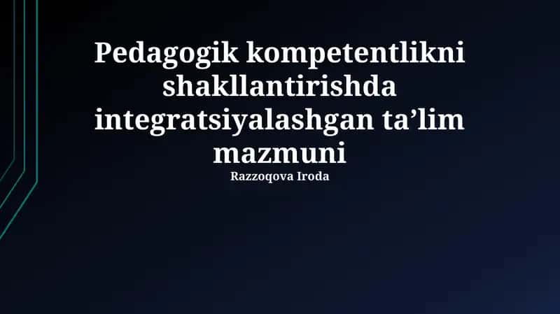 Integratsiyalashgan taʼlim mazmuni 1