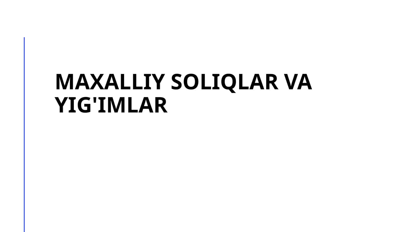 Mahalliy soliqlar va yig'imlar 1
