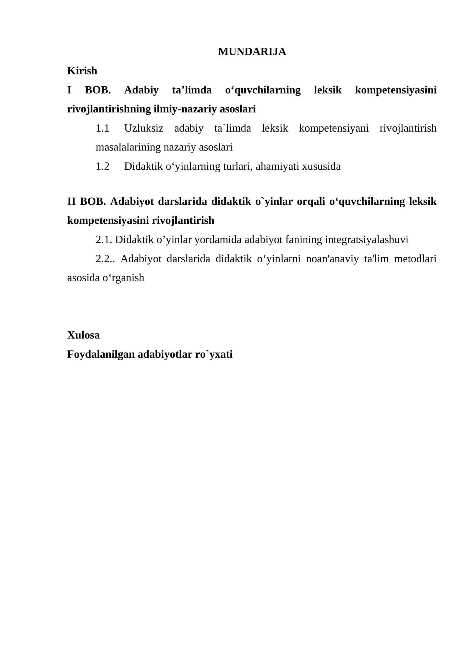 Adabiyot darslarida didaktik o`yinlar vositasida leksik kompetensiyani rivojlantirish 1