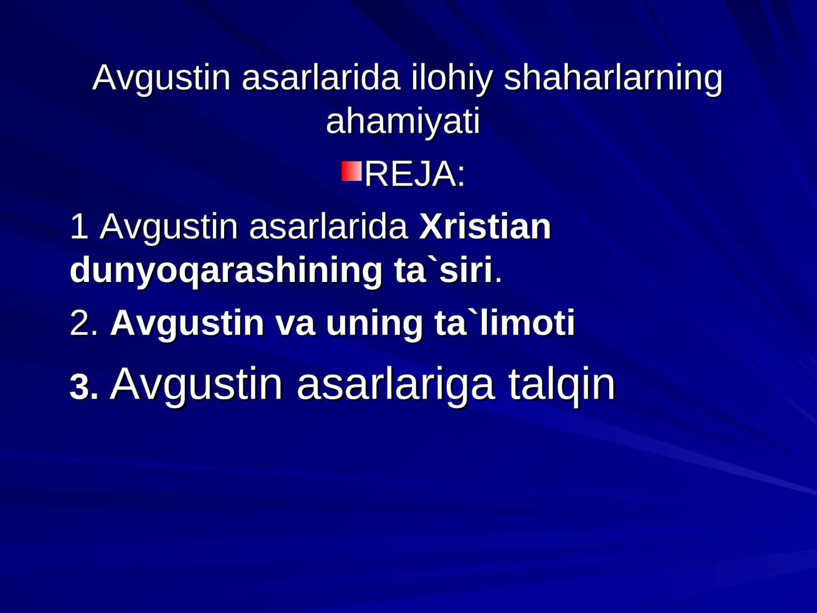 Avgustin asarlarida ilohiy shaharlarning ahamiyati 1
