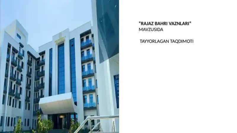 RAJAZ BAHRI VAZNLARI 1