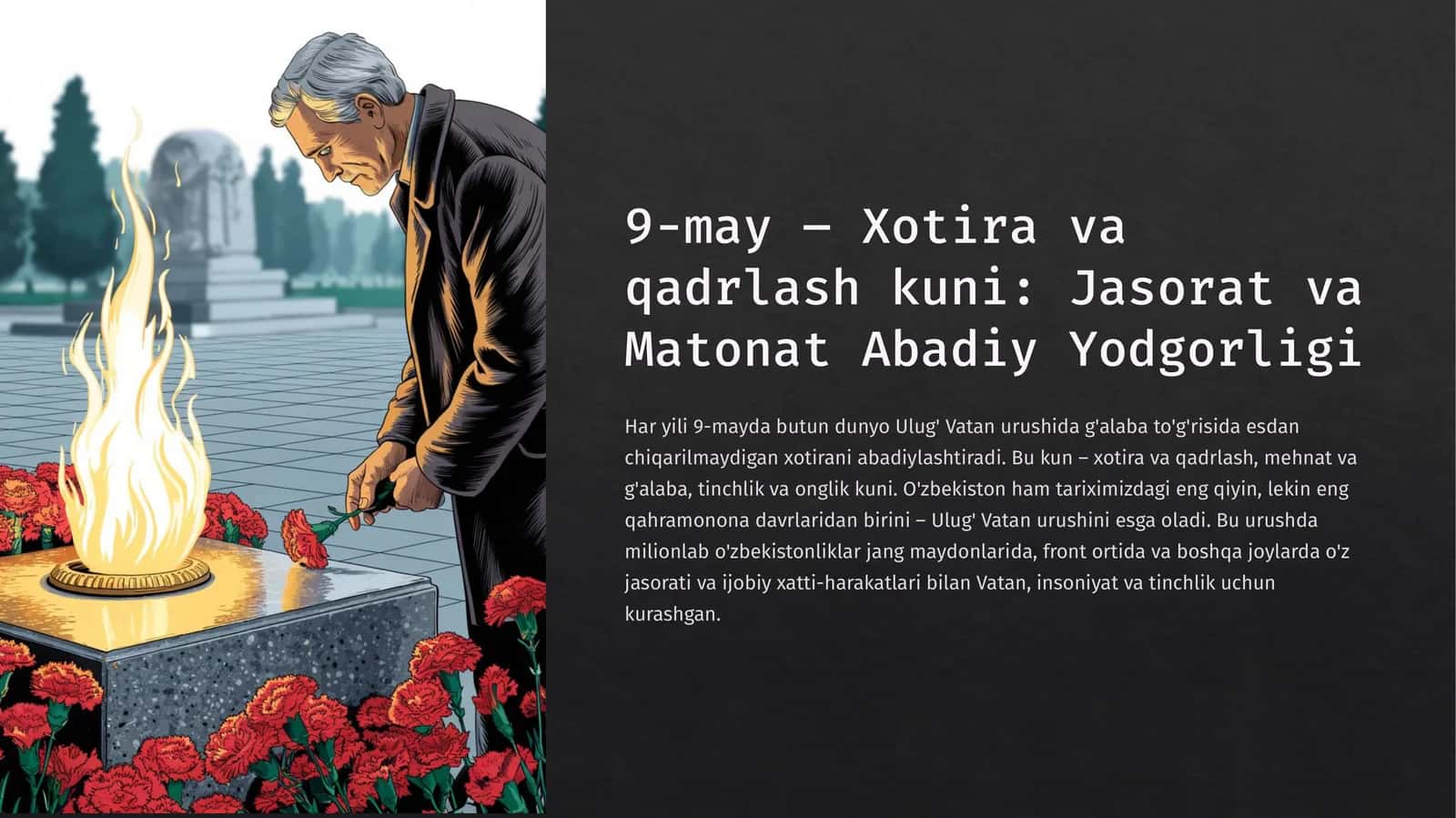 Xotira va qadrlash kuni uchun taqdimot 1