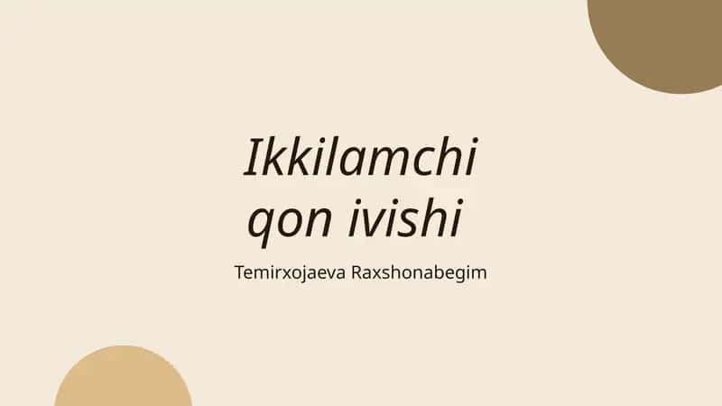 KOAGULYATSIYA (QON IVISHI) 1