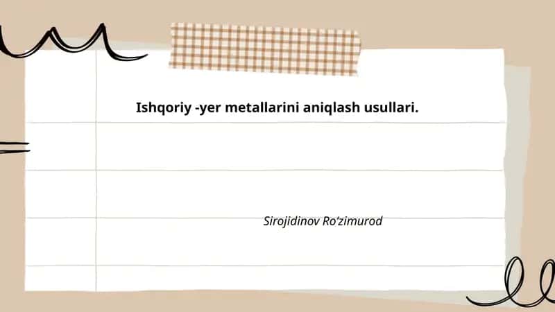 Ishqoriy -yer metallarini aniqlash usullari. 1
