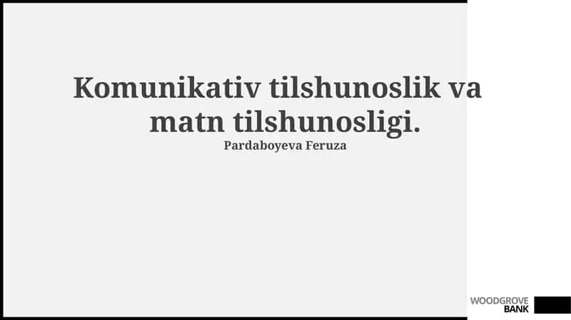 Kommunikativ tilshunoslik va matn tilshunosligi 1