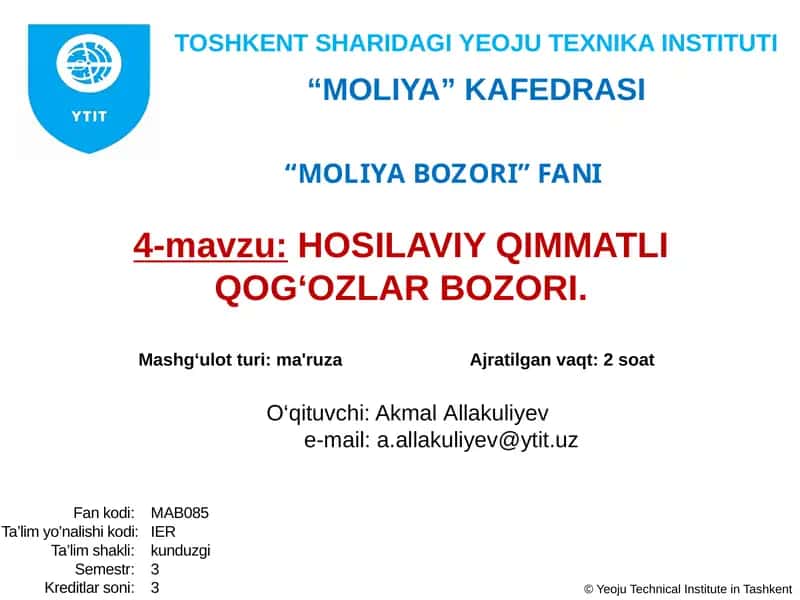 HOSILAVIY QIMMATLI QOG‘OZLAR BOZORI 1