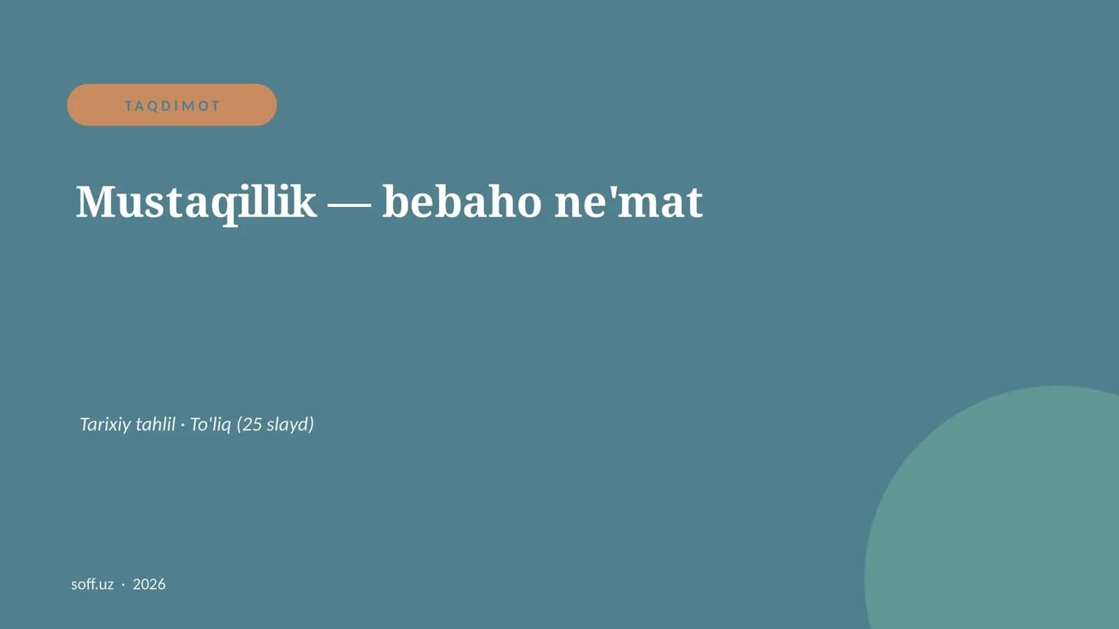 Mustaqillik — bebaho ne'mat 1