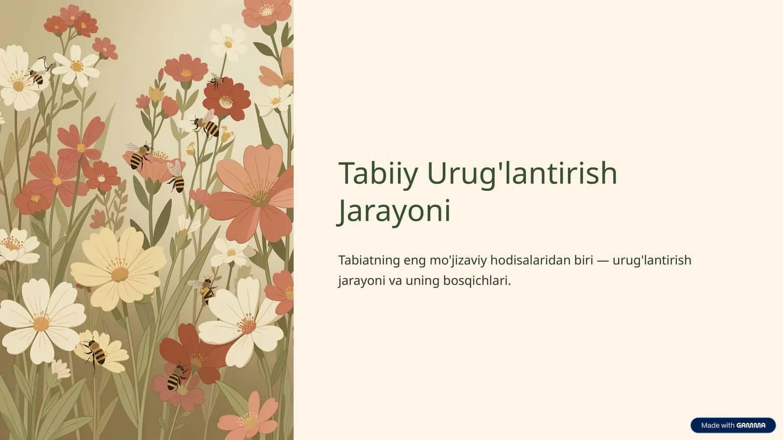 Tabiiy Urug'lantirish Jarayoni 1