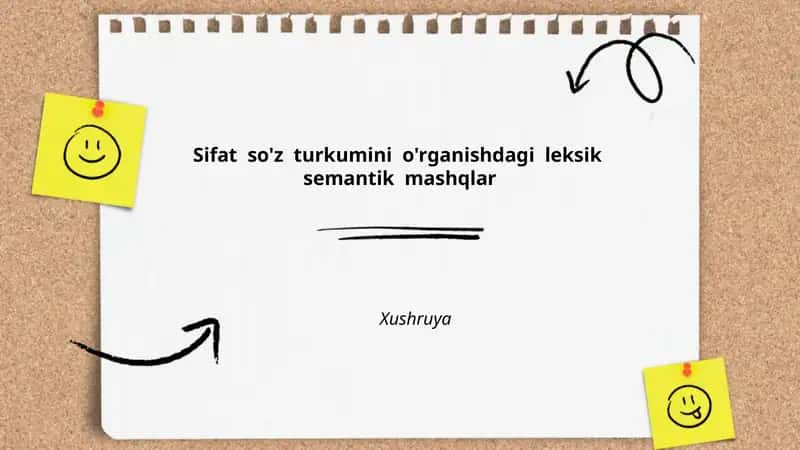 Sifat so'z turkumini o'rganishdagi leksik semantik mashqlar 1