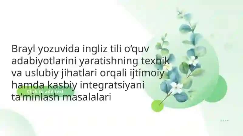 Brayl yozuvida ingliz tili o‘quv adabiyotlari yaratishning texnik va uslubiy jihatlari