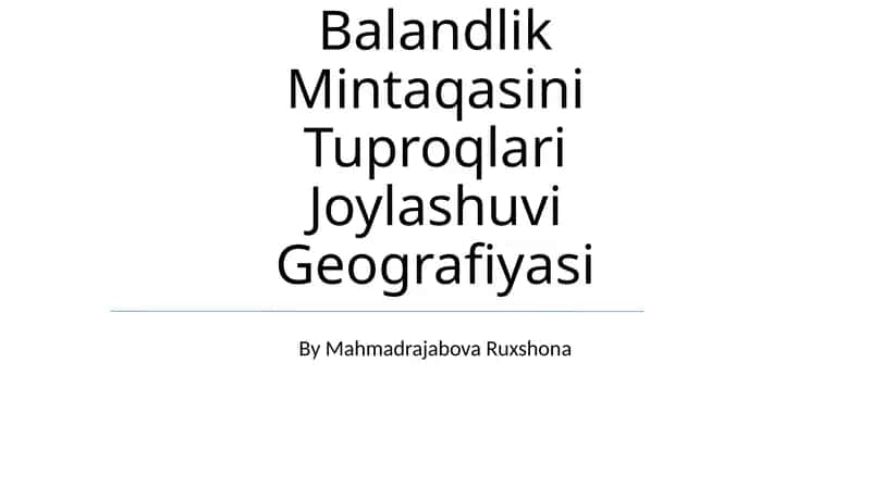 Ózbekistonda Balandlik Mintaqasini Tuproqlari Joylashuvi Geografiyasi 1