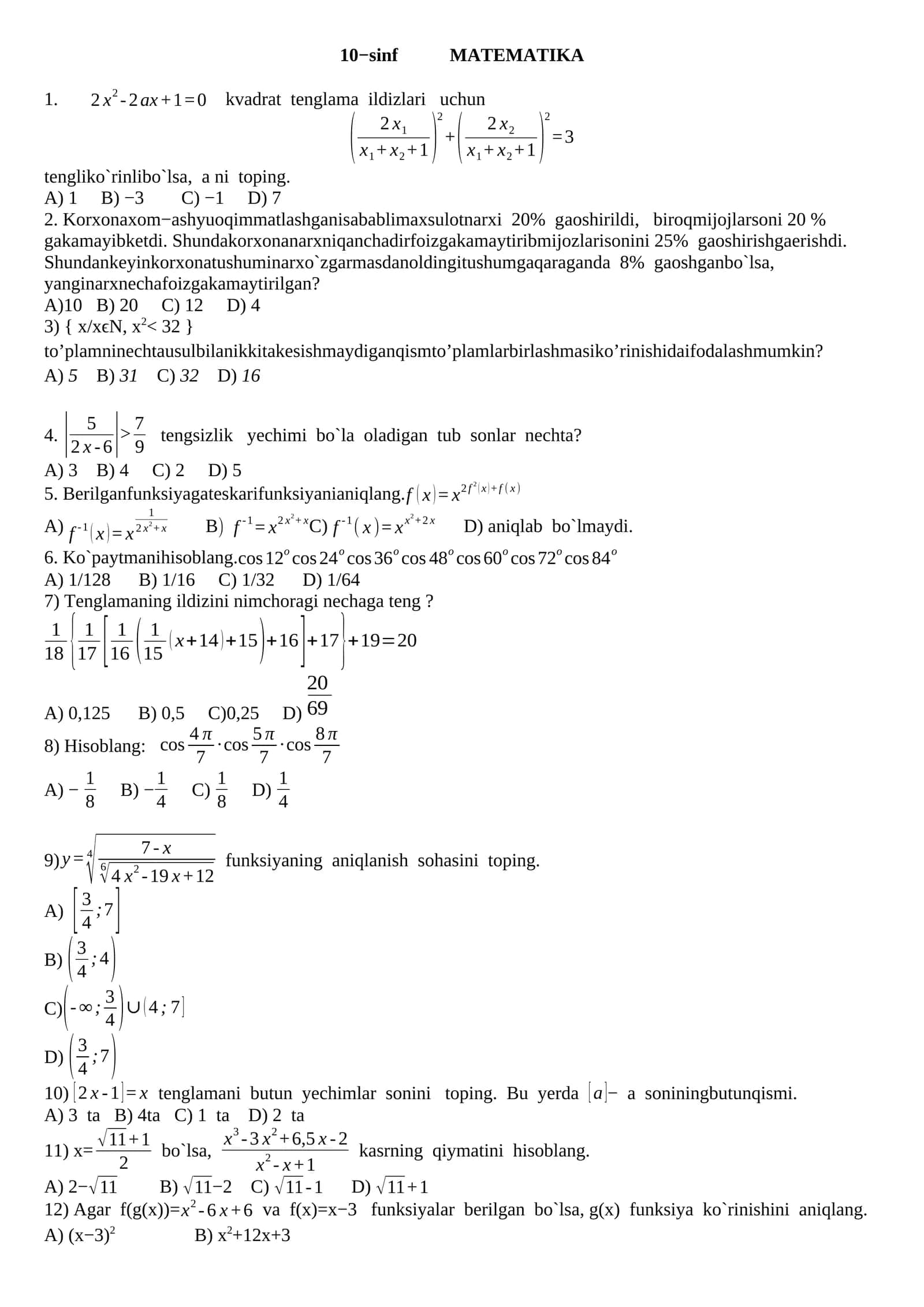 10−sinf MATEMATIKA 1