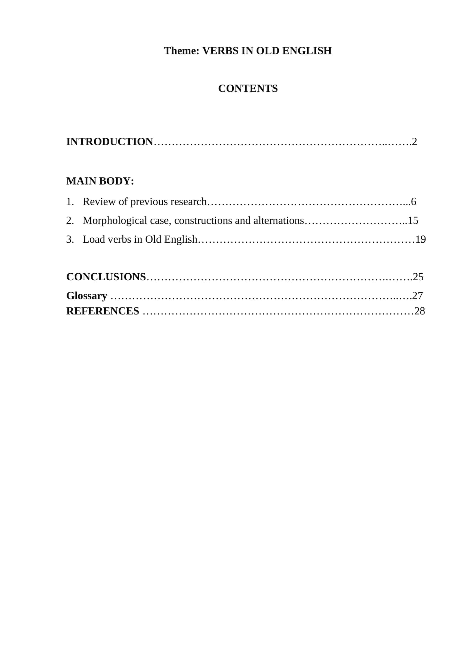 VERBS IN OLD ENGLISH 1
