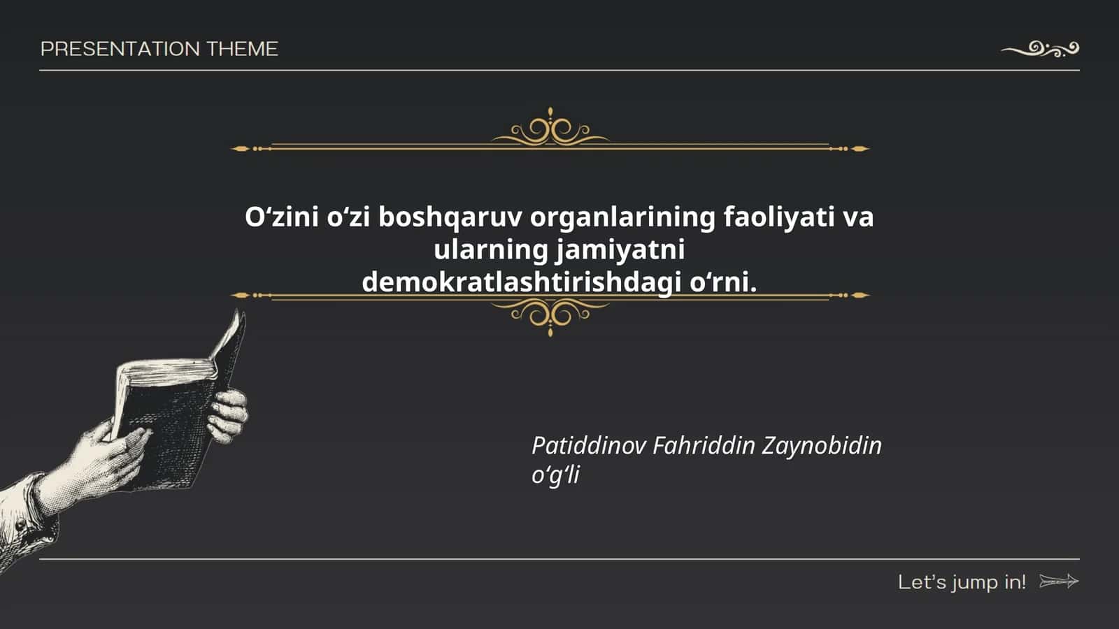 O‘zini o‘zi boshqaruv organlarining faoliyati va ularning jamiyatni demokratlashtirishdagi o‘rni 1
