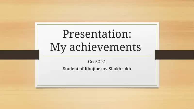 My achievements 1