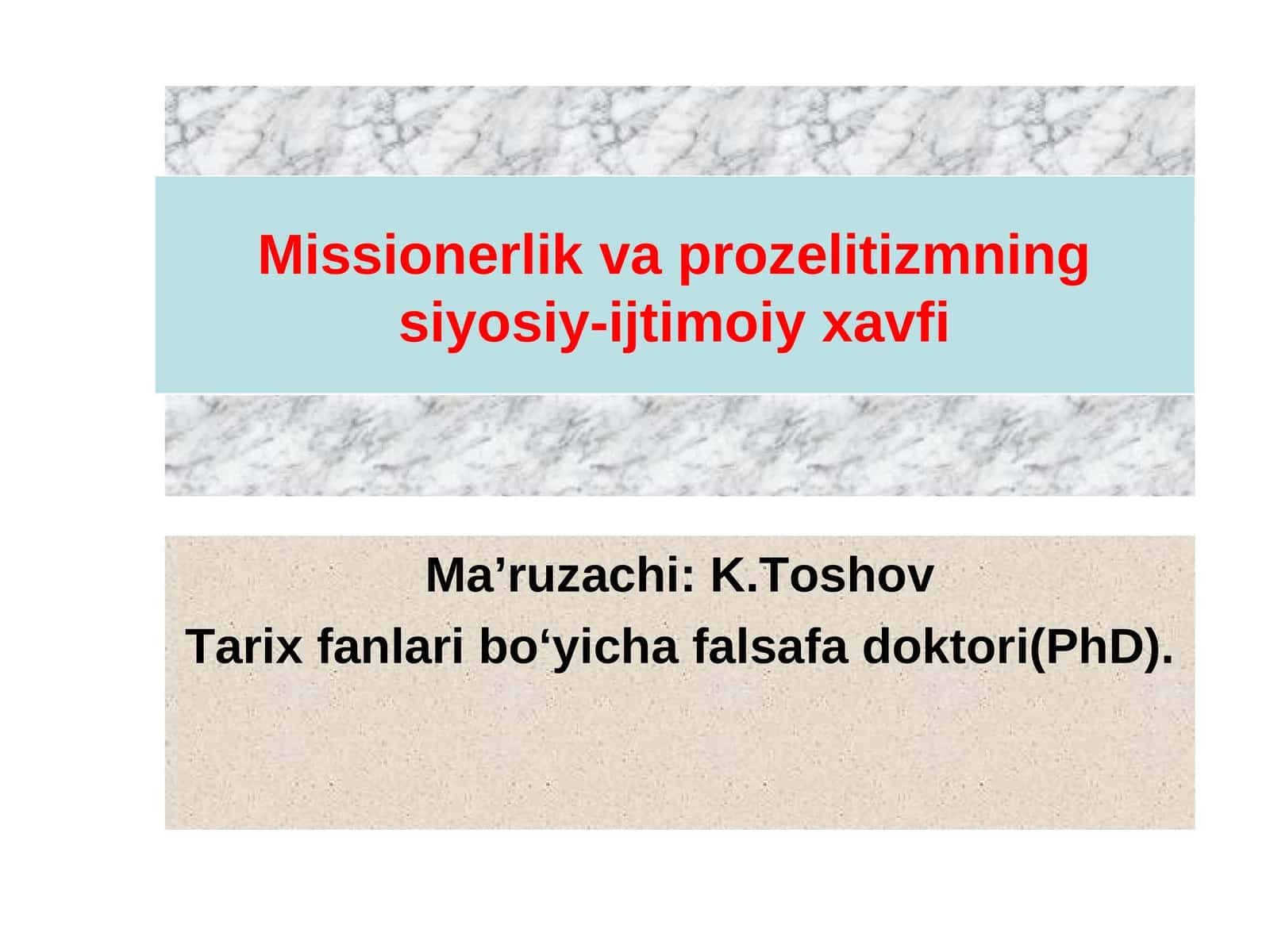 Missionerlik va prozelitizmning siyosiy-ijtimoiy xavfi 1