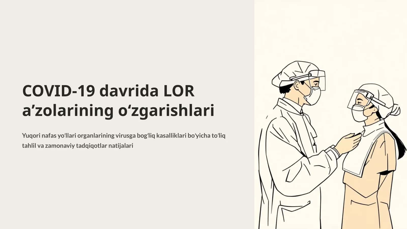 COVID-19 davrida LOR aʼzolarining oʻzgarishlari 1