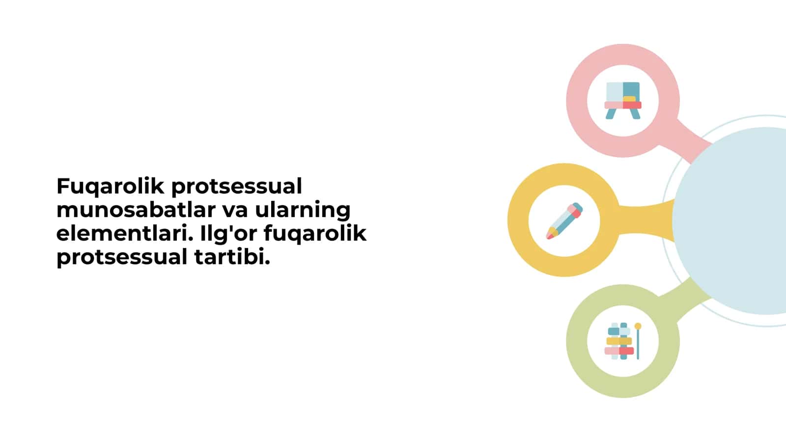 Fuqarolik protsessual munosabatlar va ularning elementlari. Ilg'or fuqarolik protsessual tartibi. 1